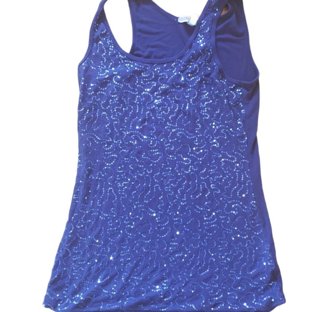 Nordstroms Navy Sequin Tank Women's Sz Small
